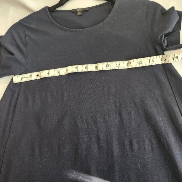 COS I XS/S Navy A-Line Jersey Babydoll Dress with Pockets - Picture 7 of 9